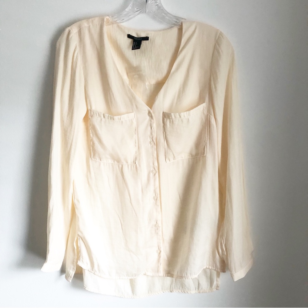 Forever 21 V-Neck Button Down Blouse